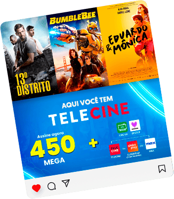 Exemplo de criativo da Wins para divulgar internet e entretenimento