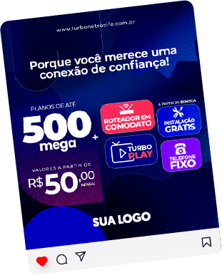 Exemplo de arte da Wins para campanha de provedor
